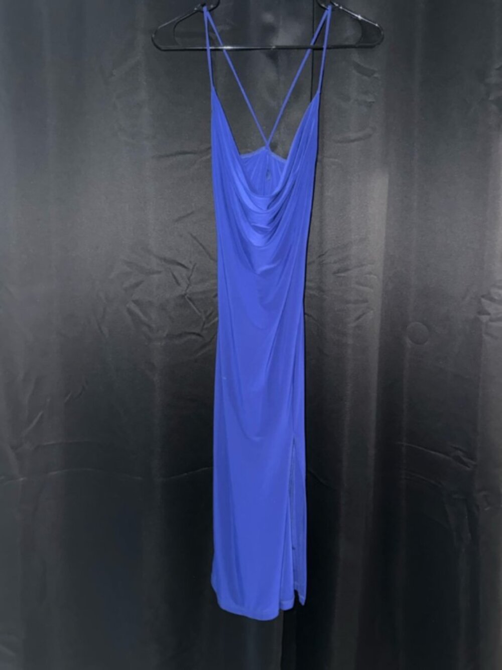 Windsor Royal Blue Strapless Cowl Slip Dress
